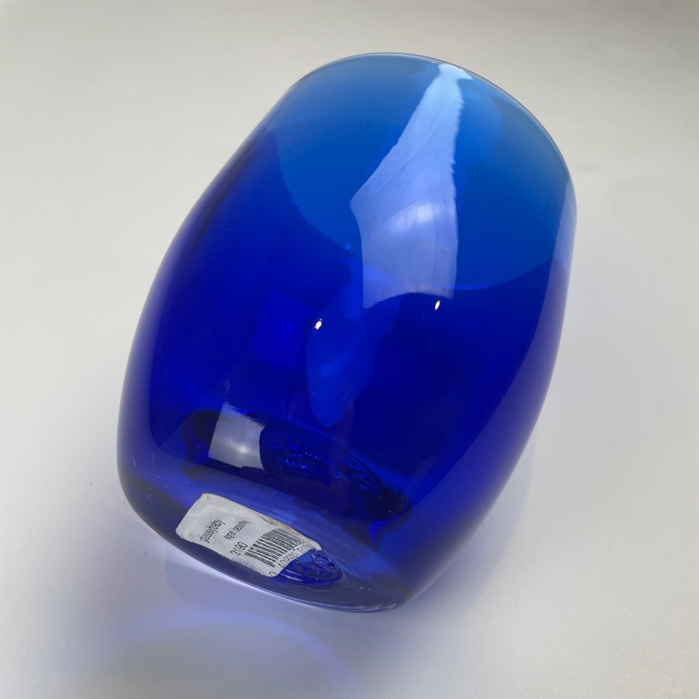 GLASSYBABY Egrari Beauty Royal Deep Translucent Blue Votive Candle Holder RARE - Picture 10 of 14